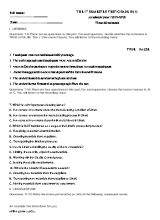 Đề kiểm tra học kì I môn Tiếng Anh Lớp 10 - Năm học 2019-2020 (Có đáp án)